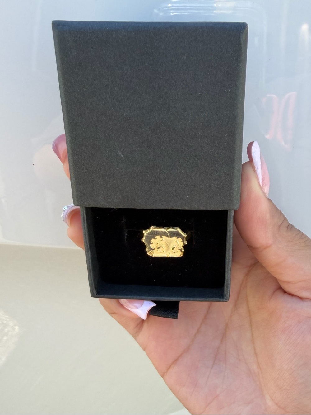 18k Gold Plated Betty Boop Ring (Stainless Steel)